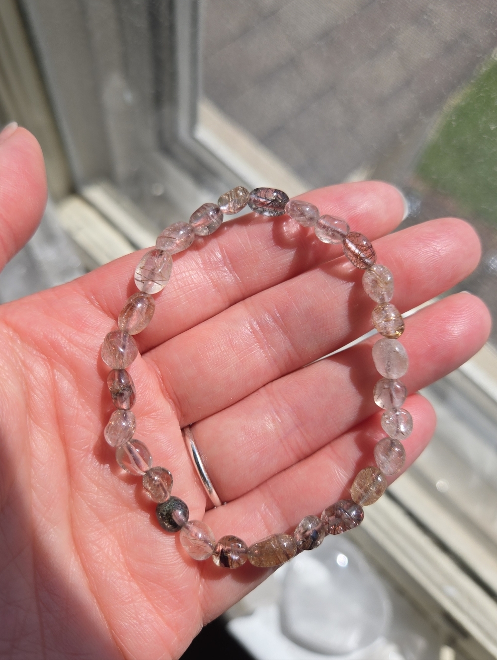 Tumbled Bead Mixed Rutile Bracelet